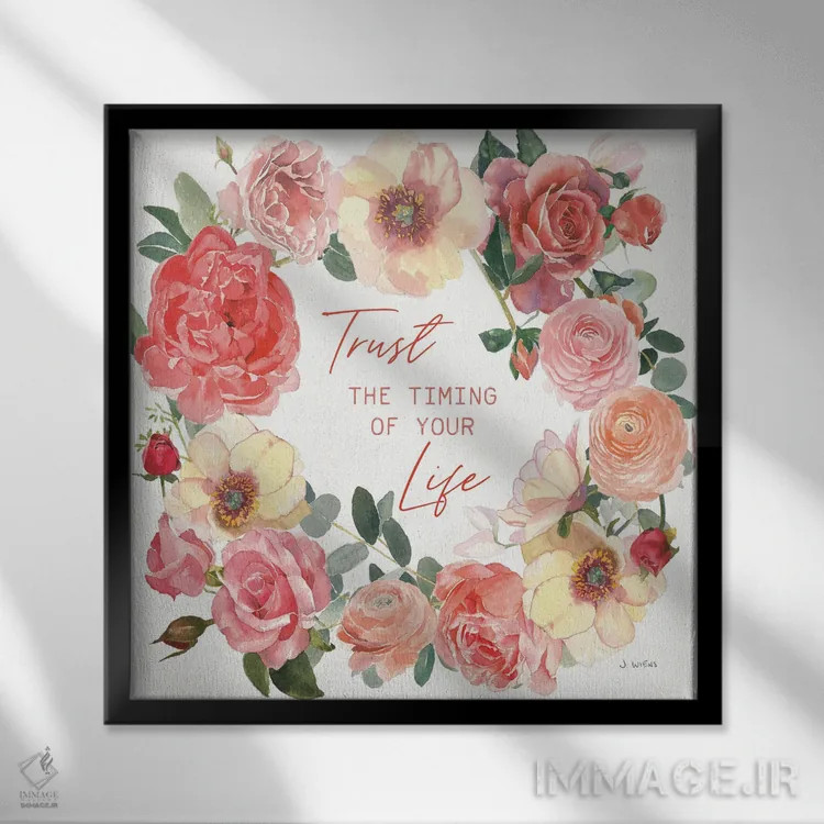 تابلو دستهگل بوهو شش اثر جیمز وینس - نمای قابدار مشکی