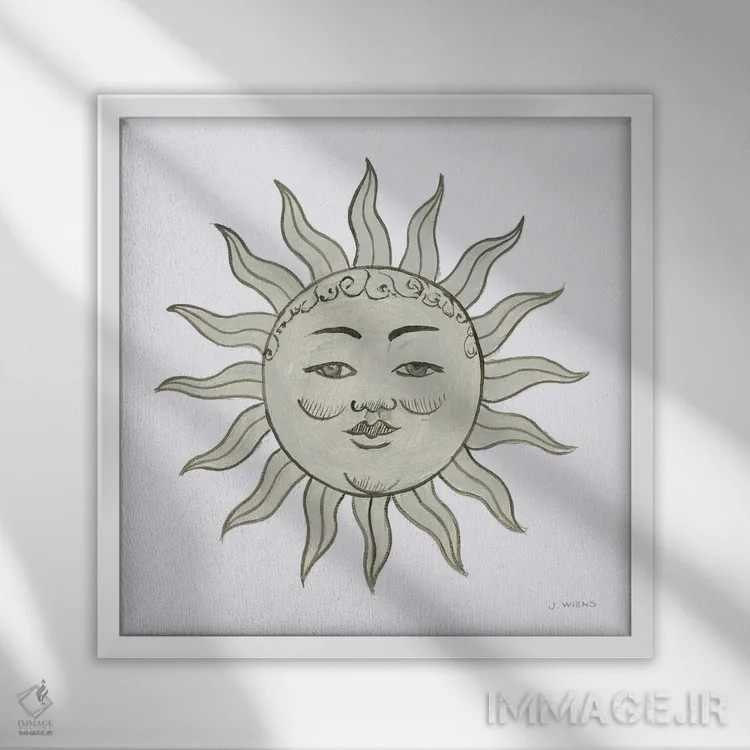 تابلو خورشید اثر جیمز وینس - نمای قابدار سفید