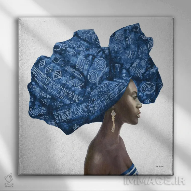 تابلو سبک ناب شماره دو (آبی) اثر جیمز وینس - نمای روبهرو روی دیوار