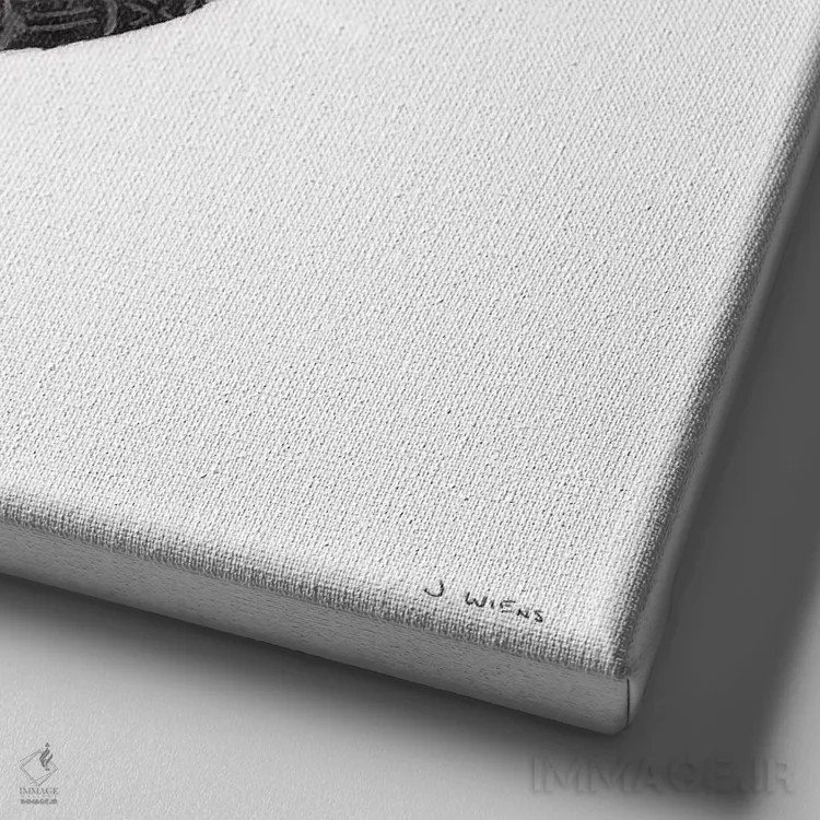 تابلو سبک ناب سیاه اثر جیمز وینس - نمای نزدیک بافت بوم