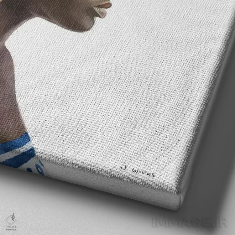 تابلو سبک ناب شماره دو (آبی) اثر جیمز وینس - نمای نزدیک بافت بوم