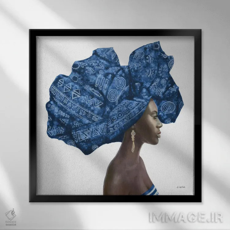 تابلو سبک ناب شماره دو (آبی) اثر جیمز وینس - نمای قابدار مشکی