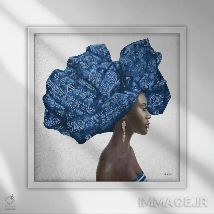 تابلو سبک ناب شماره دو (آبی) اثر جیمز وینس - نمای قابدار سفید