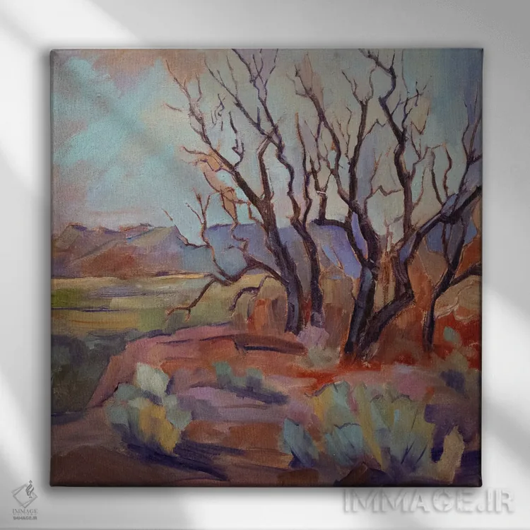 تابلو درختان خوابیده اثر جودی آهرنز - نمای روبهرو روی دیوار