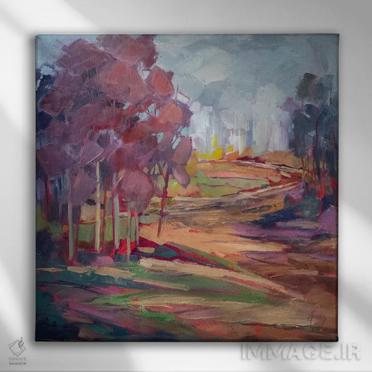 تابلو نقوش جنگلی اثر جودی آهرنز - نمای روبهرو روی دیوار