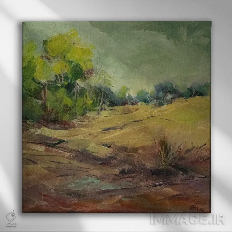 تابلو میانپرده رنگارنگ اثر جودی آهرنز - نمای روبهرو روی دیوار