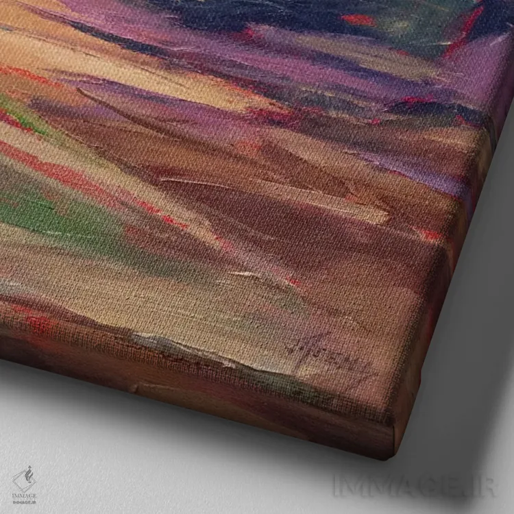 تابلو نقوش جنگلی اثر جودی آهرنز - نمای نزدیک بافت بوم