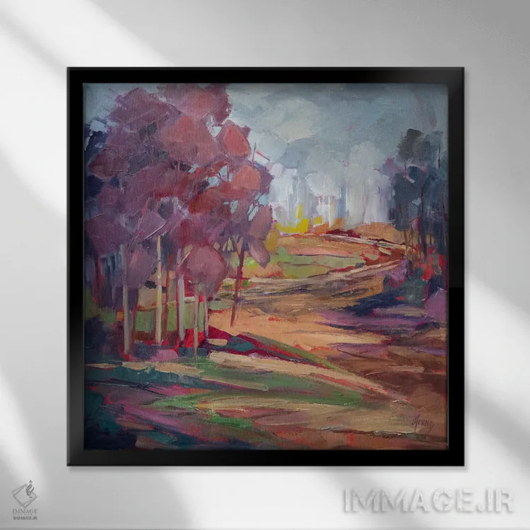 تابلو نقوش جنگلی اثر جودی آهرنز - نمای قابدار مشکی