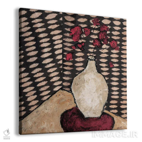 تابلو گلدان سفید اثر جودی باگناتو - نمای پرسپکتیو محصول