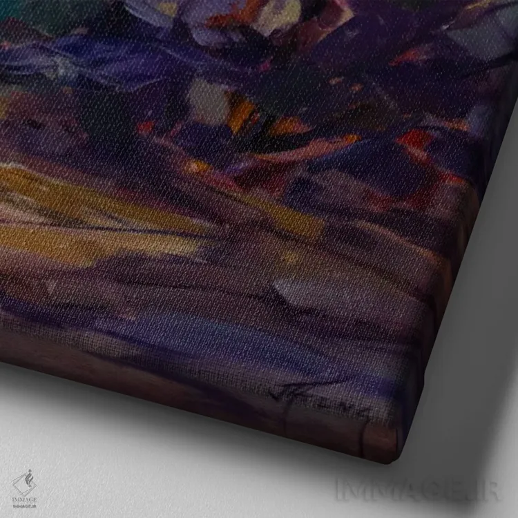 تابلو آوای تابستان اثر جودی آهرنز - نمای نزدیک بافت بوم