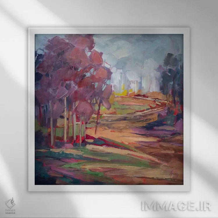 تابلو نقوش جنگلی اثر جودی آهرنز - نمای قابدار سفید