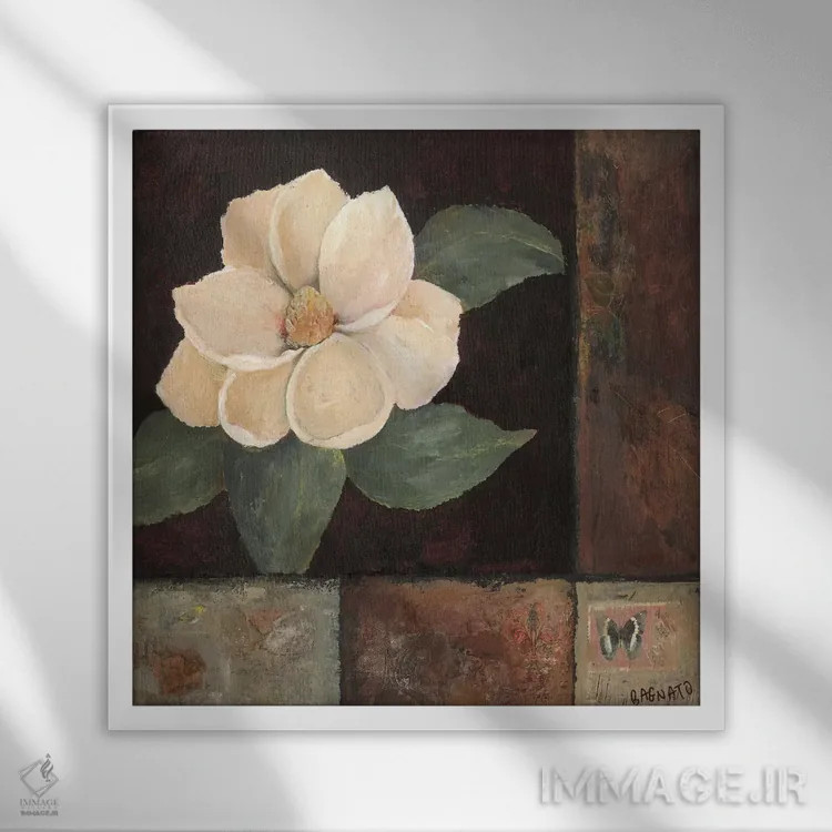 تابلو نسیم ماگنولیا شماره دو اثر جودی باگناتو - نمای قابدار سفید