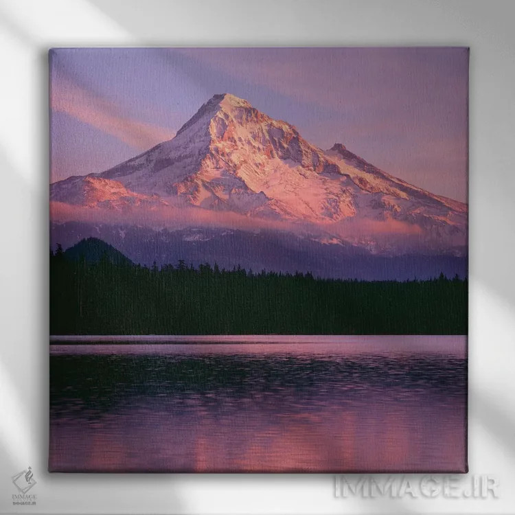 تابلو Mount Hood NF. Sunset light reddens north side of Mount Hood with first snow" اثر جان بارگر - نمای روبهرو روی دیوار