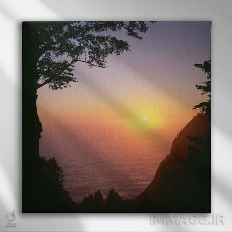 تابلو Oregon. Oswald West State Park, summer sunset viewed from below Neahkanie Mountain." اثر جان بارگر - نمای روبهرو روی دیوار
