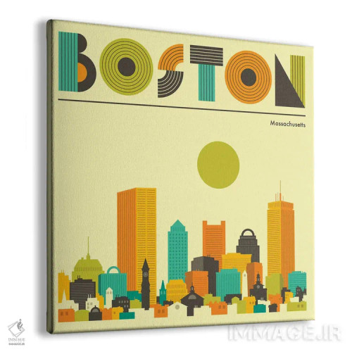 تابلو خط افق بوستون ۱ اثر جازبری بلو (هنرمند مدرن/برند هنری) - نمای پرسپکتیو محصول