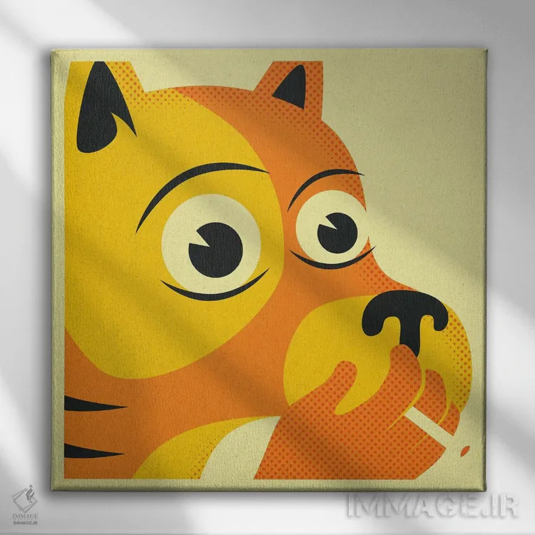 تابلو سگ سیگاری اثر جازبری بلو (هنرمند مدرن/برند هنری) - نمای روبهرو روی دیوار