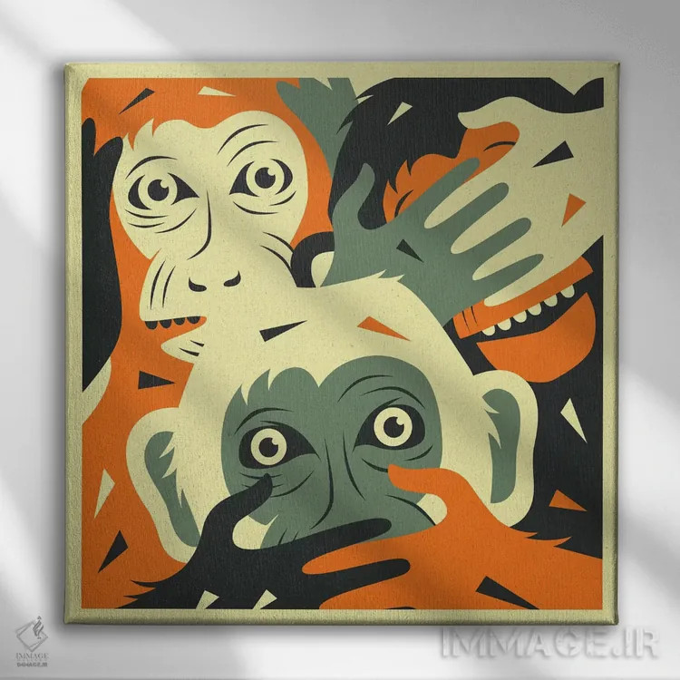 تابلو شر نکن ۱ اثر جازبری بلو (هنرمند مدرن/برند هنری) - نمای روبهرو روی دیوار