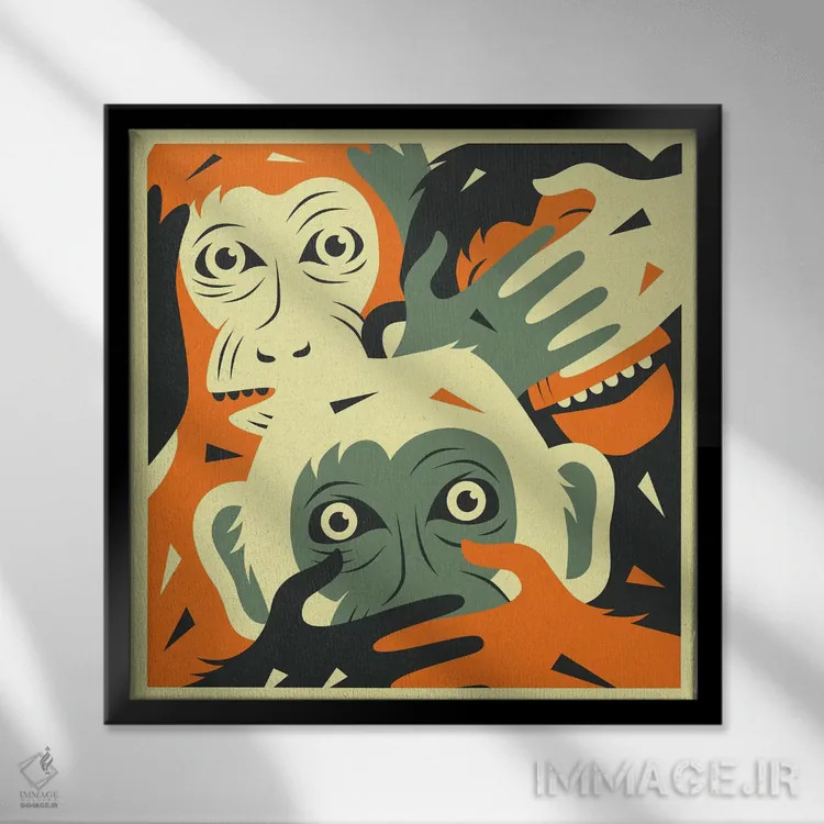 تابلو شر نکن ۱ اثر جازبری بلو (هنرمند مدرن/برند هنری) - نمای قابدار مشکی