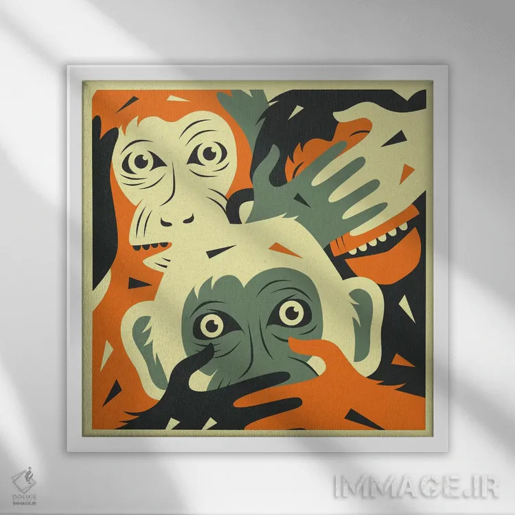 تابلو شر نکن ۱ اثر جازبری بلو (هنرمند مدرن/برند هنری) - نمای قابدار سفید