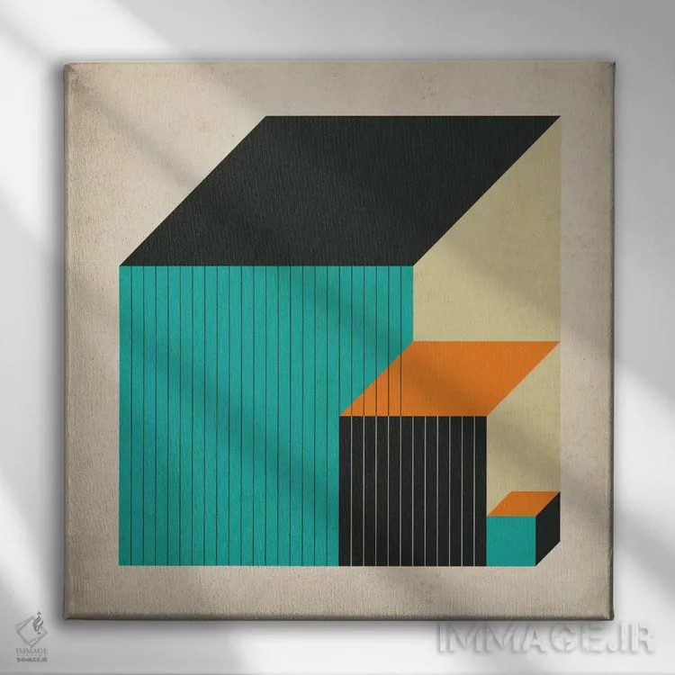تابلو مکعبها XI اثر جازبری بلو (هنرمند مدرن/برند هنری) - نمای روبهرو روی دیوار