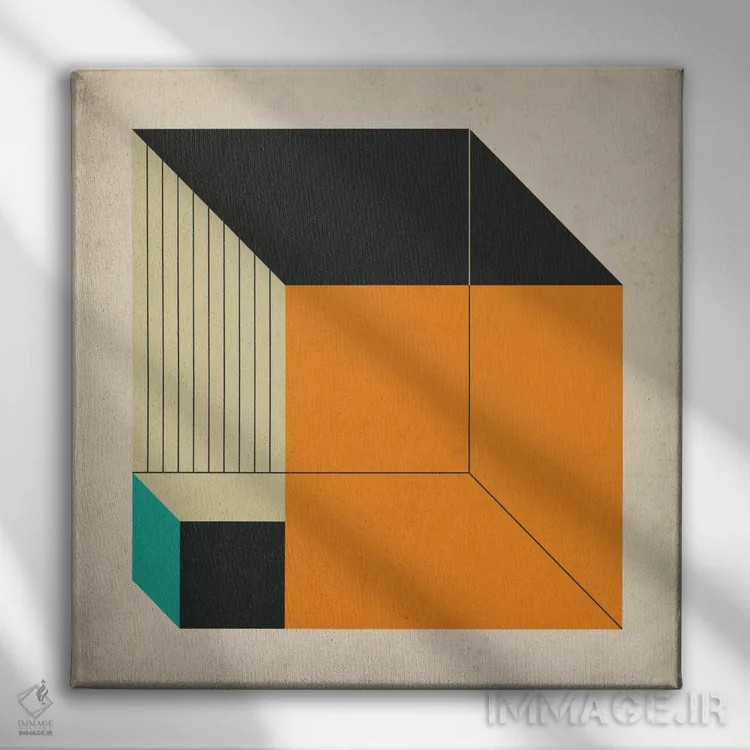 تابلو مکعبها XIV اثر جازبری بلو (هنرمند مدرن/برند هنری) - نمای روبهرو روی دیوار