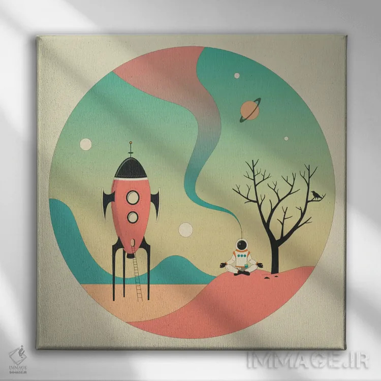 تابلو کاوش II اثر جازبری بلو (هنرمند مدرن/برند هنری) - نمای روبهرو روی دیوار