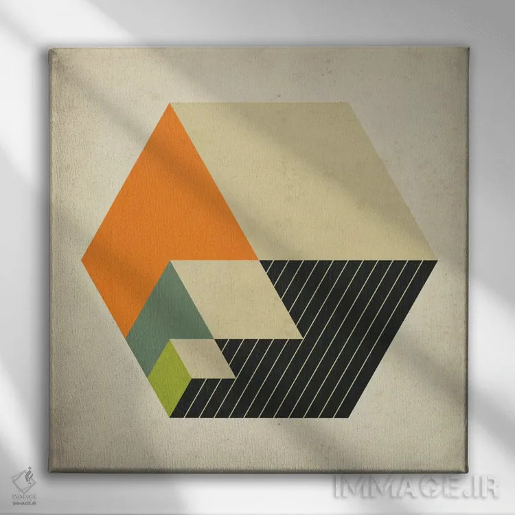 تابلو مکعبها XV اثر جازبری بلو (هنرمند مدرن/برند هنری) - نمای روبهرو روی دیوار