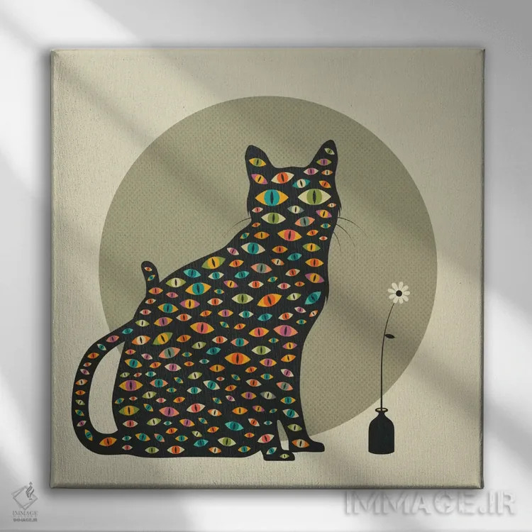 تابلو نگرنده اثر جازبری بلو (هنرمند مدرن/برند هنری) - نمای روبهرو روی دیوار