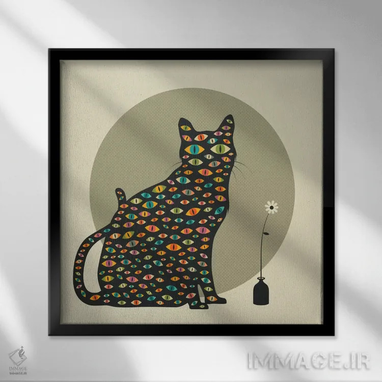 تابلو نگرنده اثر جازبری بلو (هنرمند مدرن/برند هنری) - نمای قابدار مشکی