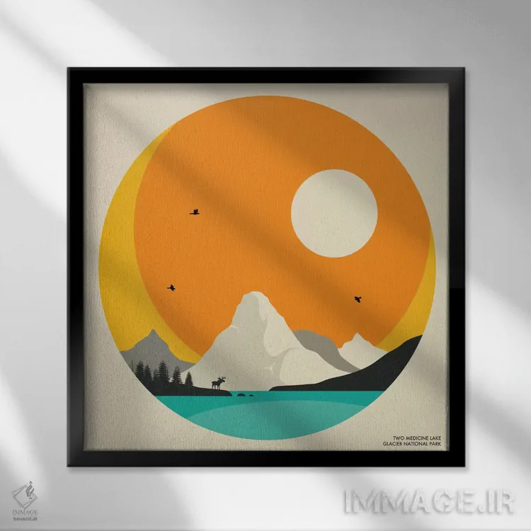 تابلو پارک ملی یخچال اثر جازبری بلو (هنرمند مدرن/برند هنری) - نمای قابدار مشکی