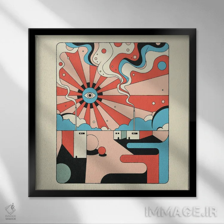 تابلو طلوع خورشید اثر جازبری بلو (هنرمند مدرن/برند هنری) - نمای قابدار مشکی