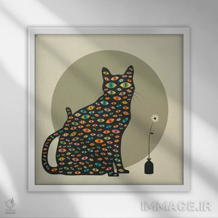 تابلو نگرنده اثر جازبری بلو (هنرمند مدرن/برند هنری) - نمای قابدار سفید