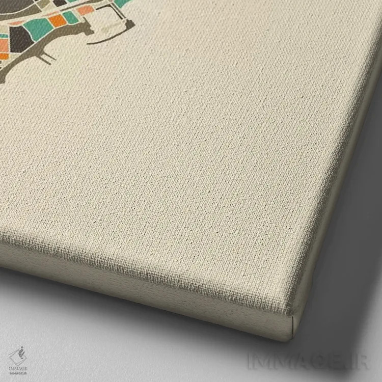 تابلو نقشه انتزاعی شهر بارسلونا اثر جازبری بلو (هنرمند مدرن/برند هنری) - نمای نزدیک بافت بوم