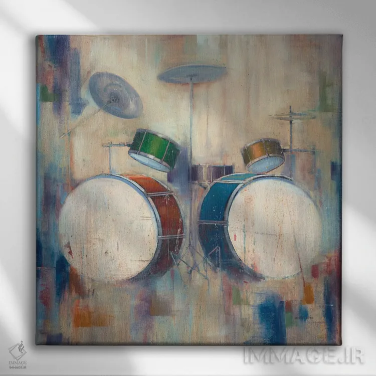 تابلو طبلها اثر جوزف کیتس - نمای روبهرو روی دیوار