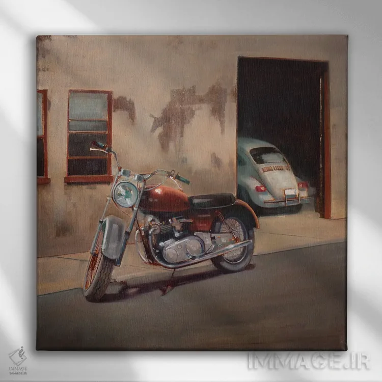 تابلو گاراژ مخفی اثر جوزف کیتس - نمای روبهرو روی دیوار