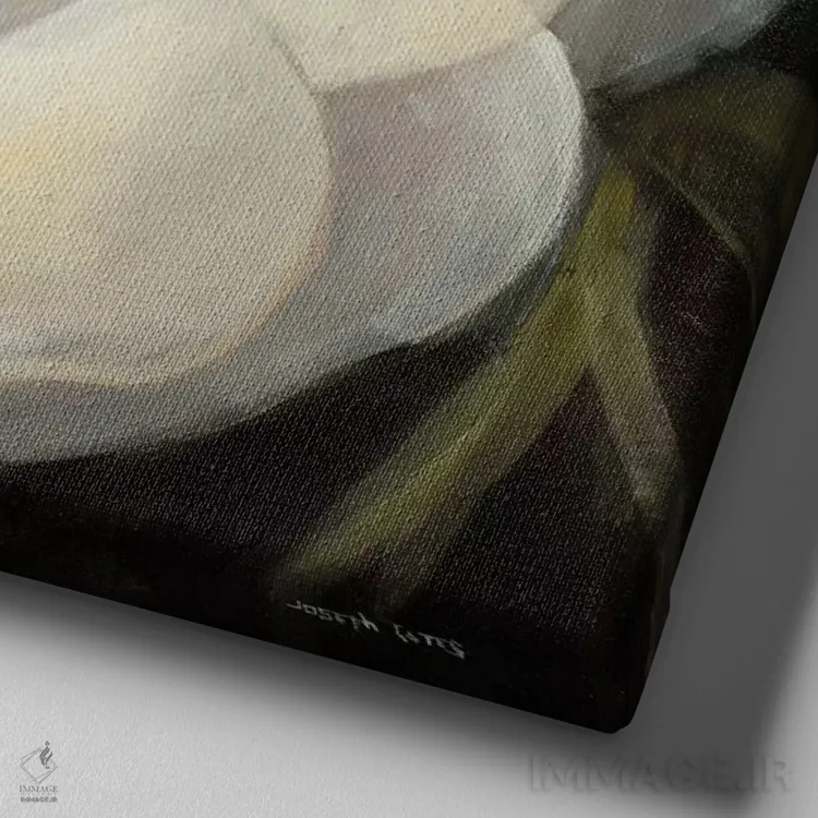 تابلو گل ۲ اثر جوزف کیتس - نمای نزدیک بافت بوم