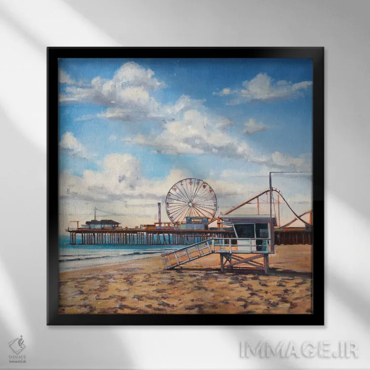 تابلو تفریح تابستانی اثر جوزف کیتس - نمای قابدار مشکی