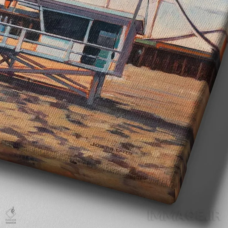 تابلو تفریح تابستانی اثر جوزف کیتس - نمای نزدیک بافت بوم