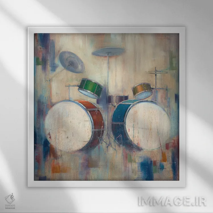 تابلو طبلها اثر جوزف کیتس - نمای قابدار سفید