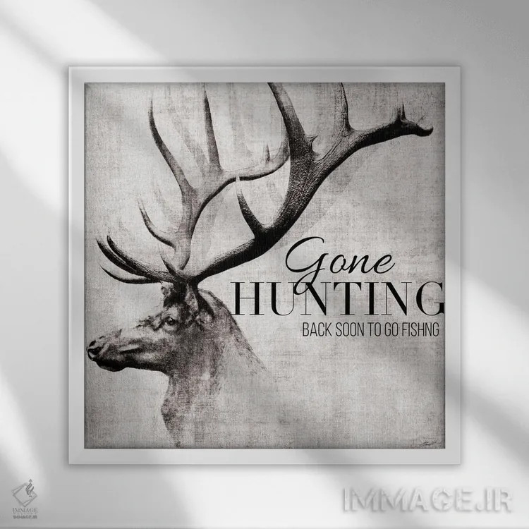 تابلو رفته برای شکار و ماهیگیری اثر جان باتلر - نمای قابدار سفید