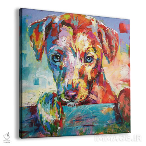 تابلو توله جک راسل که از روی حصار نگاه میکند اثر ژوس کوفرر - نمای پرسپکتیو محصول