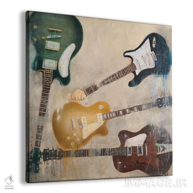 تابلو گیتارها ۲ اثر جوزف کیتس - نمای پرسپکتیو محصول