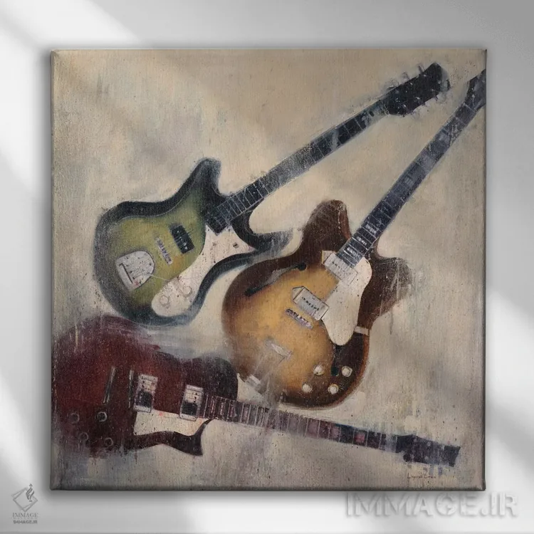 تابلو گیتارها ۱ اثر جوزف کیتس - نمای روبهرو روی دیوار