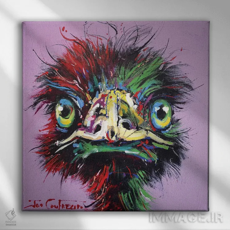 تابلو شترمرغ استرالیایی ۵۸ اثر ژوس کوفرر - نمای روبهرو روی دیوار