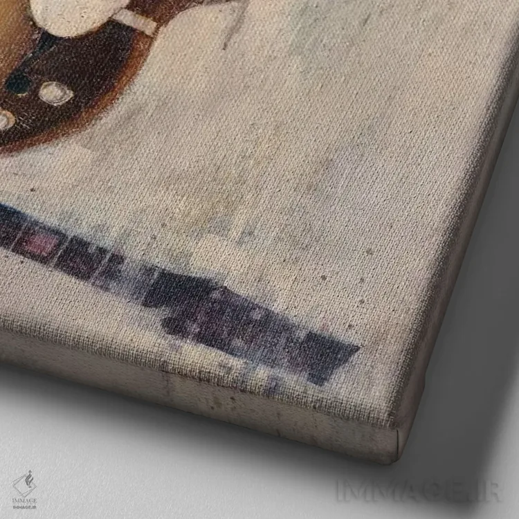 تابلو گیتارها ۱ اثر جوزف کیتس - نمای نزدیک بافت بوم