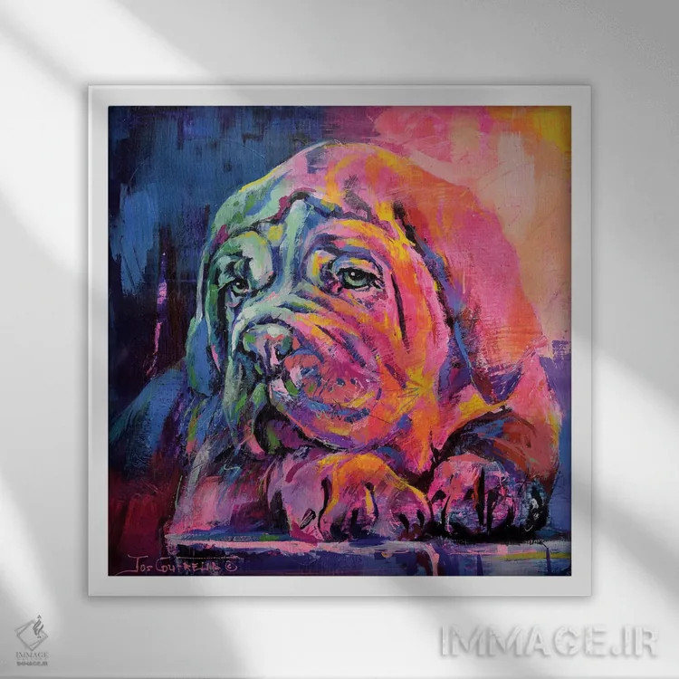 تابلو توله بول مستیف اثر ژوس کوفرر - نمای قابدار سفید