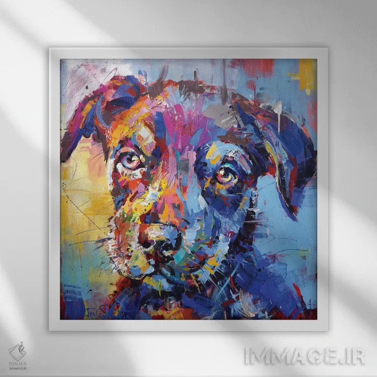 تابلو کلمبیا (سگ گله استرالیایی) اثر ژوس کوفرر - نمای قابدار سفید