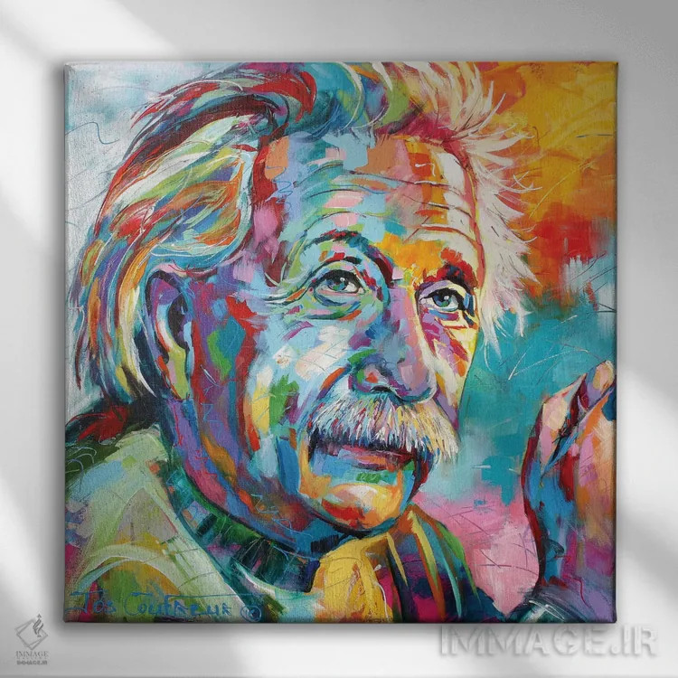 تابلو اینشتین اثر ژوس کوفرر - نمای روبهرو روی دیوار