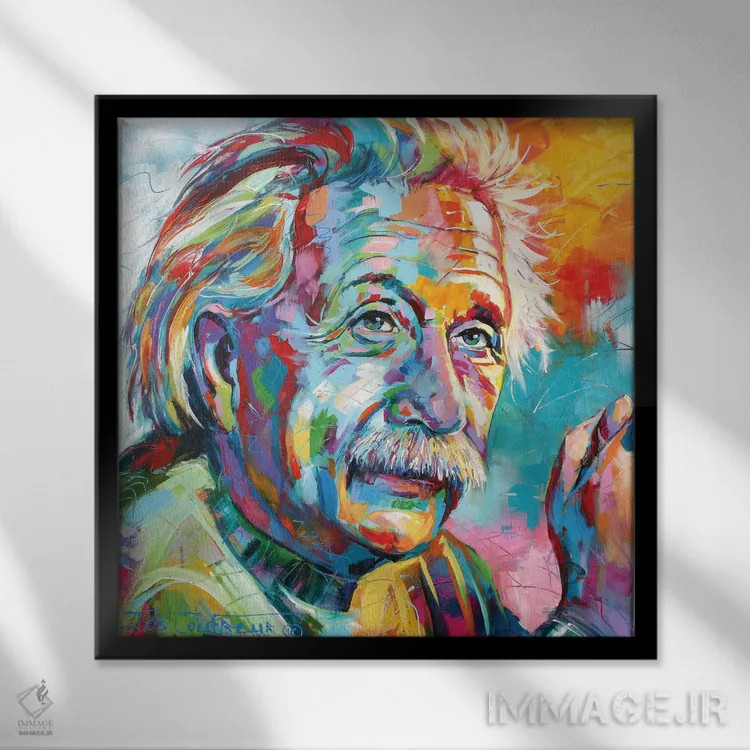 تابلو اینشتین اثر ژوس کوفرر - نمای قابدار مشکی