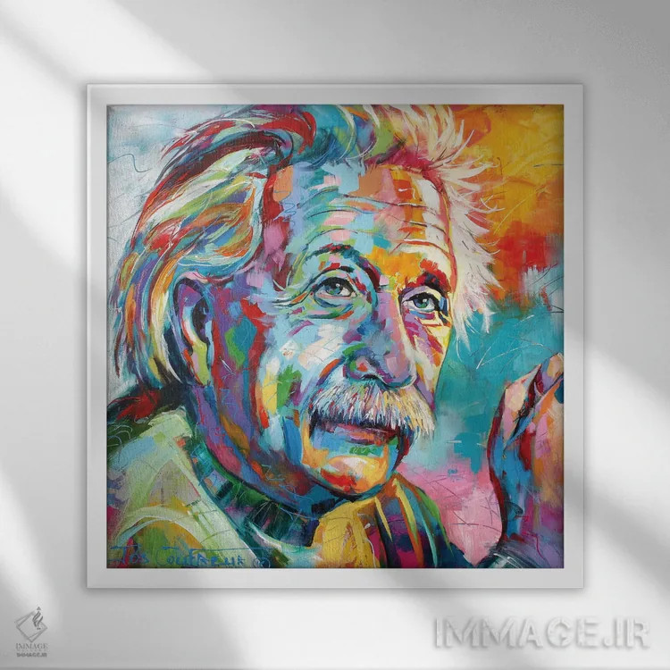 تابلو اینشتین اثر ژوس کوفرر - نمای قابدار سفید